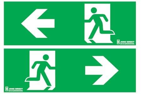 pictogram, persoon nood uit links en rechts