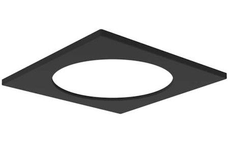 DL vierkante afdekring voor gatmaat 195-210mm t.b.v. 20W zwart