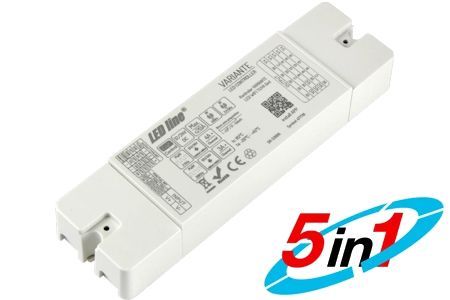 VARIANTE LED controller 5-in-1 DIM/CCT/RGB/RGBW/RGBCCT, 12V/24V-DC, max. 20A, IP20 RF WIFI TUYA